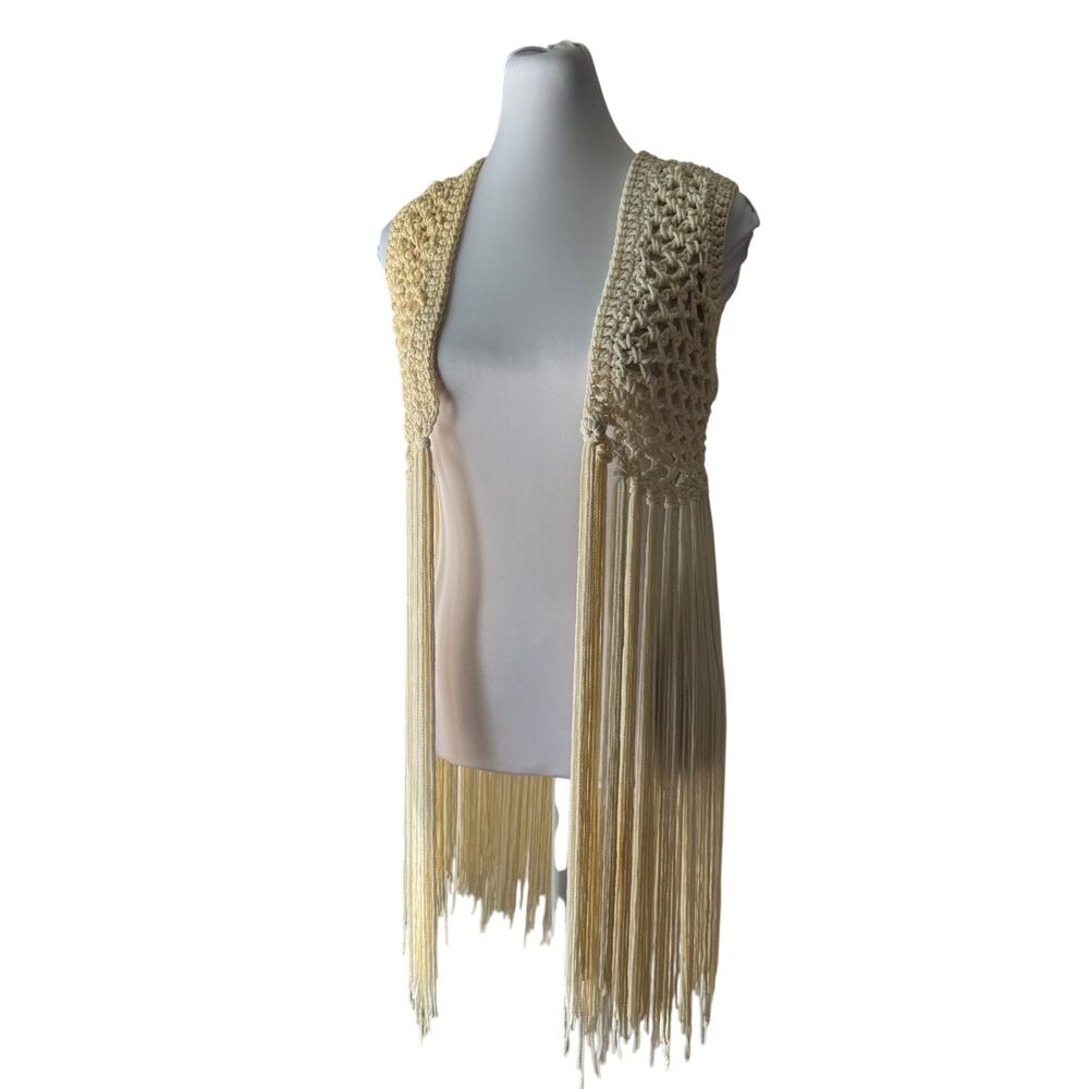 NWT Vintage ‘80s Halper Brothers New York Cream Macramé Vest